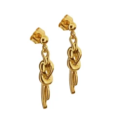 Vänkskapsknut hängande örhängen äkta guld 18 karat